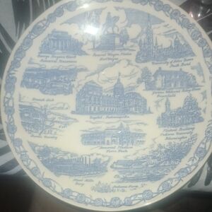 Scenic Blue and White Dinner Plate